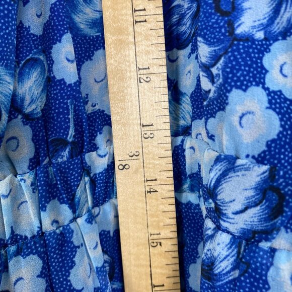 Chelsea28 Midi Dress Size XL Blue Floral Halter Open Back & Ruffle Hem NWOT‎ - Picture 10 of 11
